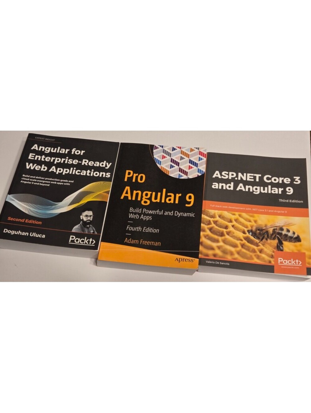 LOT OF 3: Pro Angular 9 Apress, ASP.NET Core 3 & Angular 9 Packt ... VERY GOOD